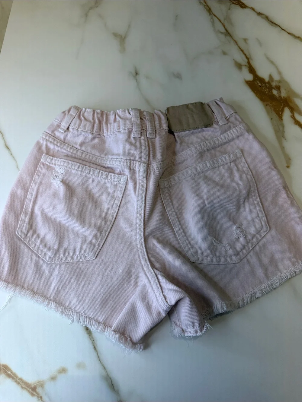 Zara Pink Distressed Denim Shorts - girls Casual Summer Shorts